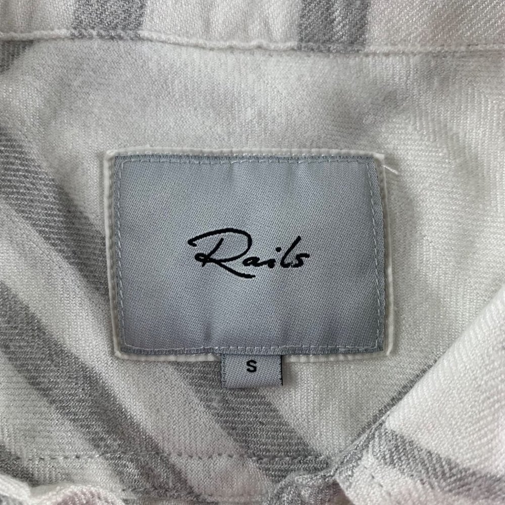 Rails White Plaid Softened Flannel Button Front S… - image 3